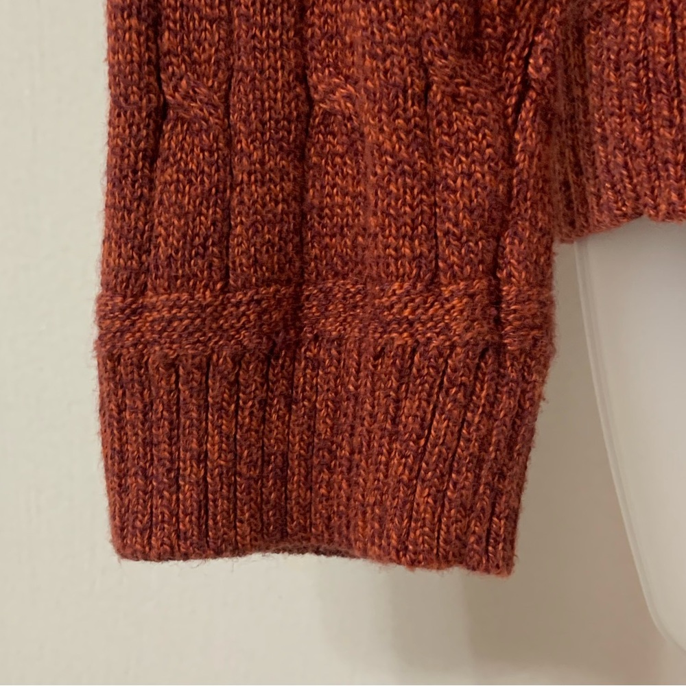 Rust Croft&Barrow V-Neck Ribbed Sweater - Picture 5 of 6
